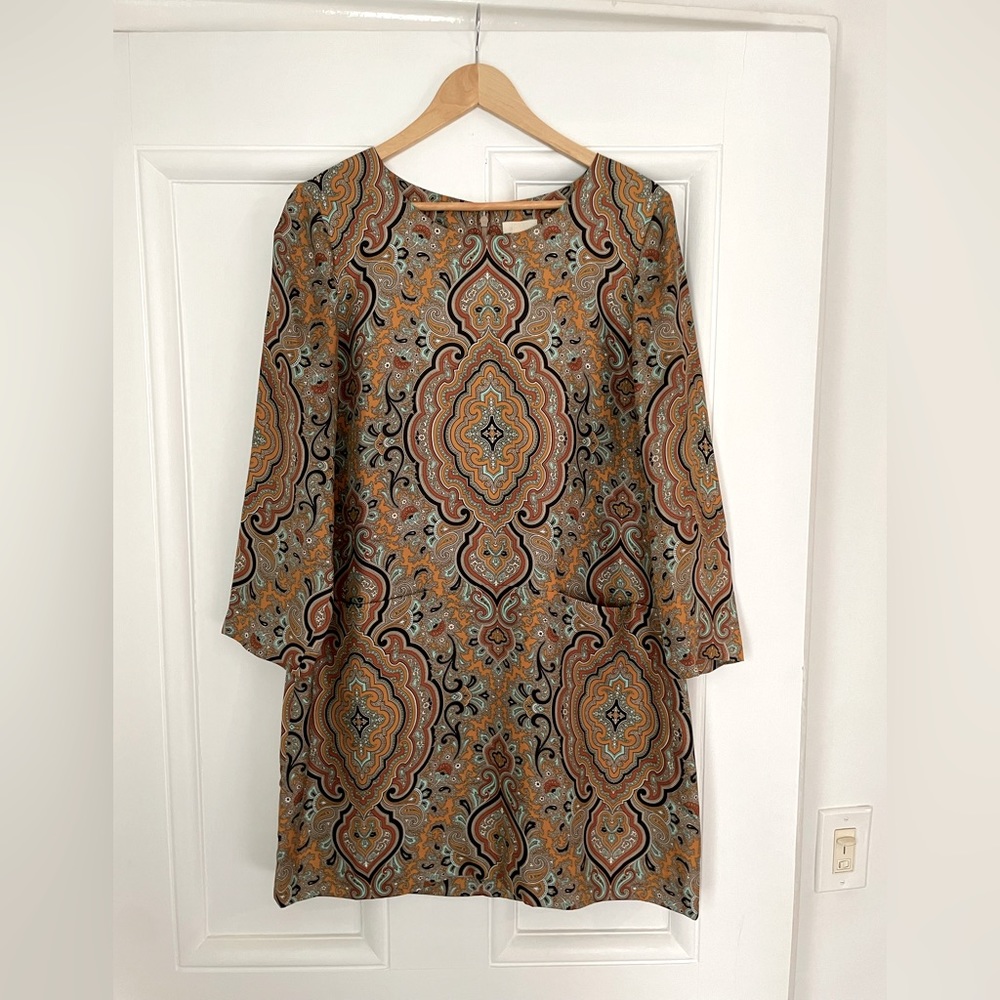 J Crew Collection size 12 silky twill printed shift dress